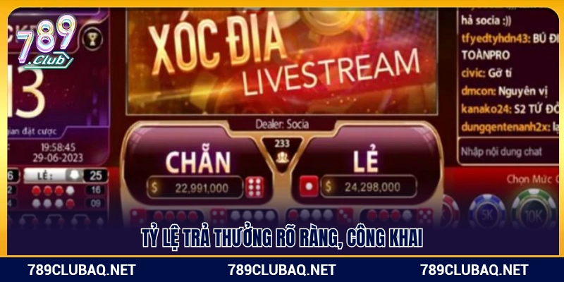 Xóc Đĩa Livestream 789Club – Ván Chơi Nhanh Tương Tác Liên Tục - WIN782.SBS